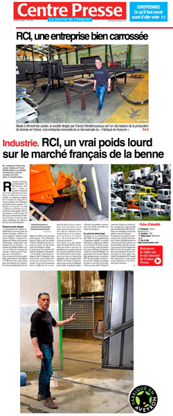 couverture magazine CR- Article double page bennes RCI